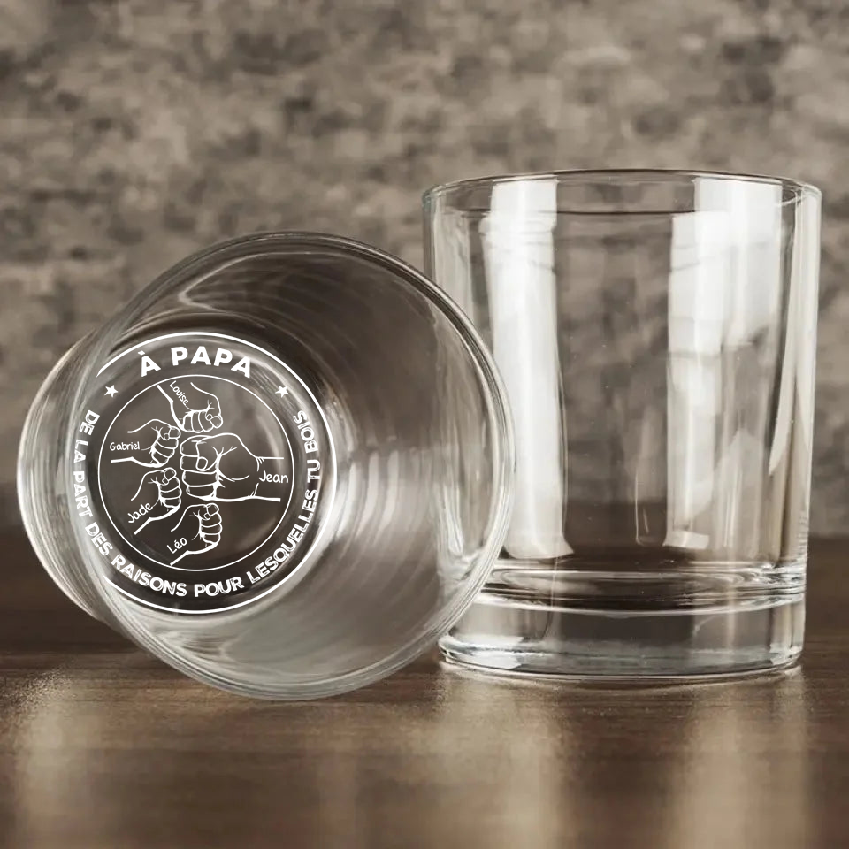 Coup de poing – Verre à whisky personnalisé, cadeau pour Papa