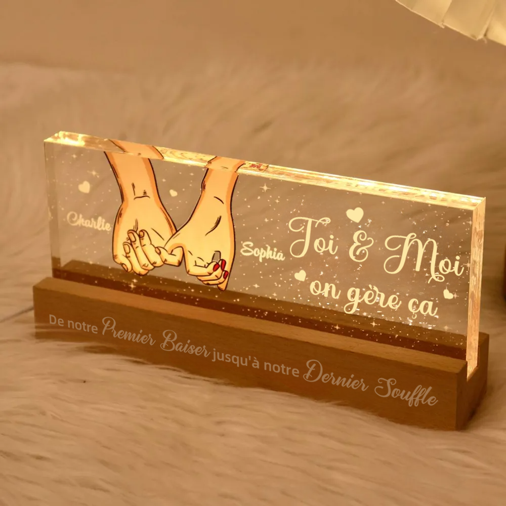 « Petite promesse » – Veilleuse LED personnalisée pour couple