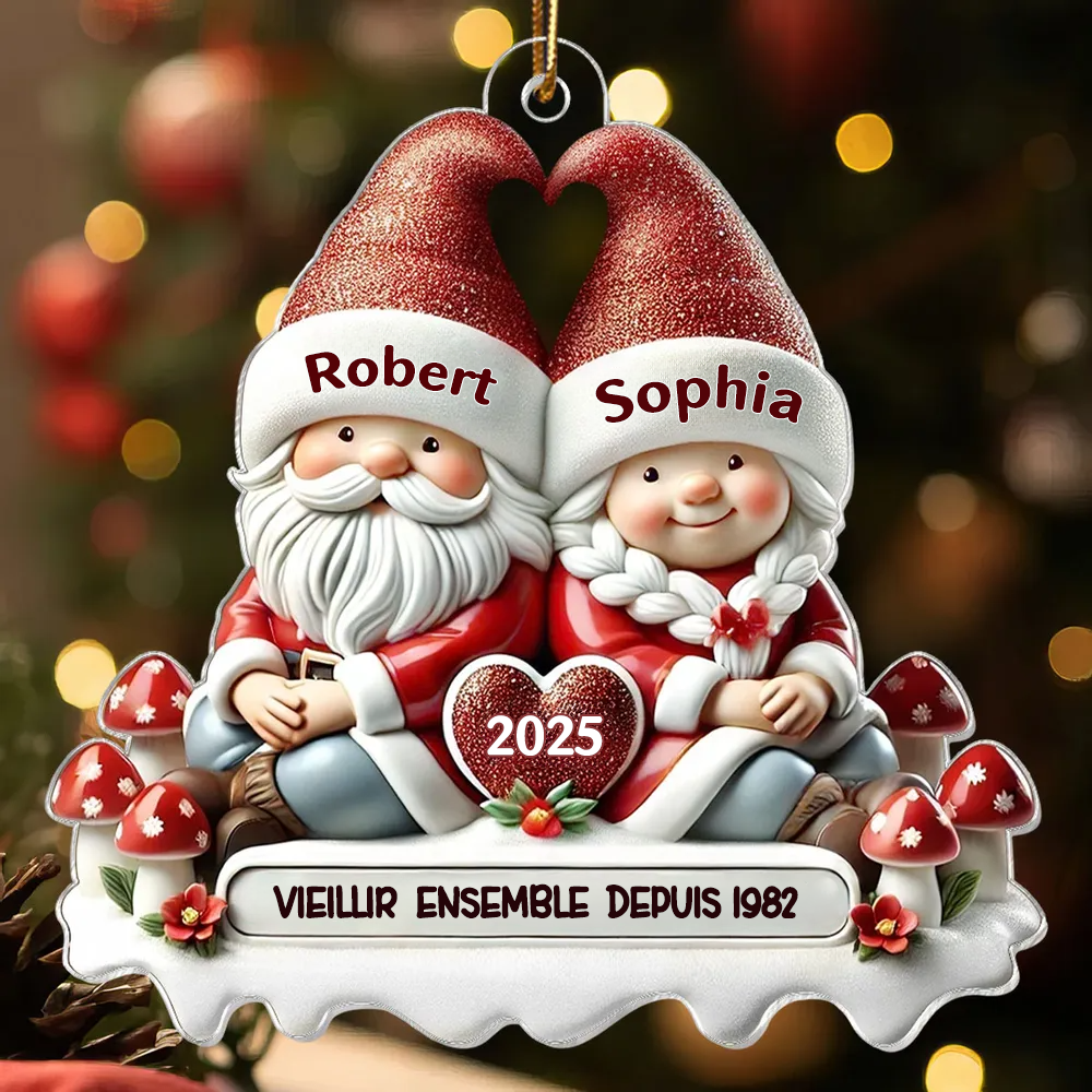 Ornement plat– « Couple de lutins »