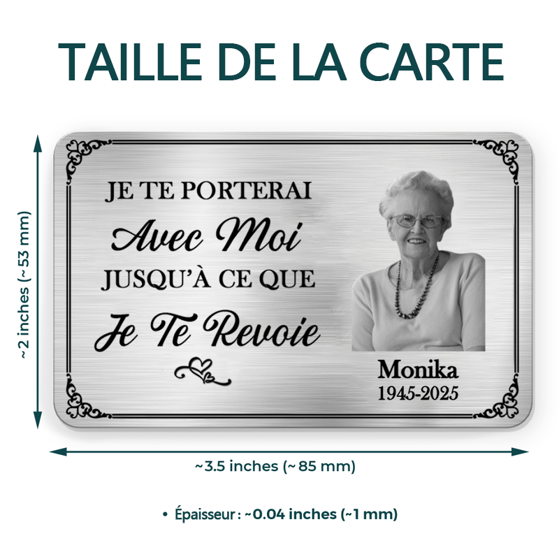 Carte de portefeuille personnalisée avec photo – Souvenir de deuil
