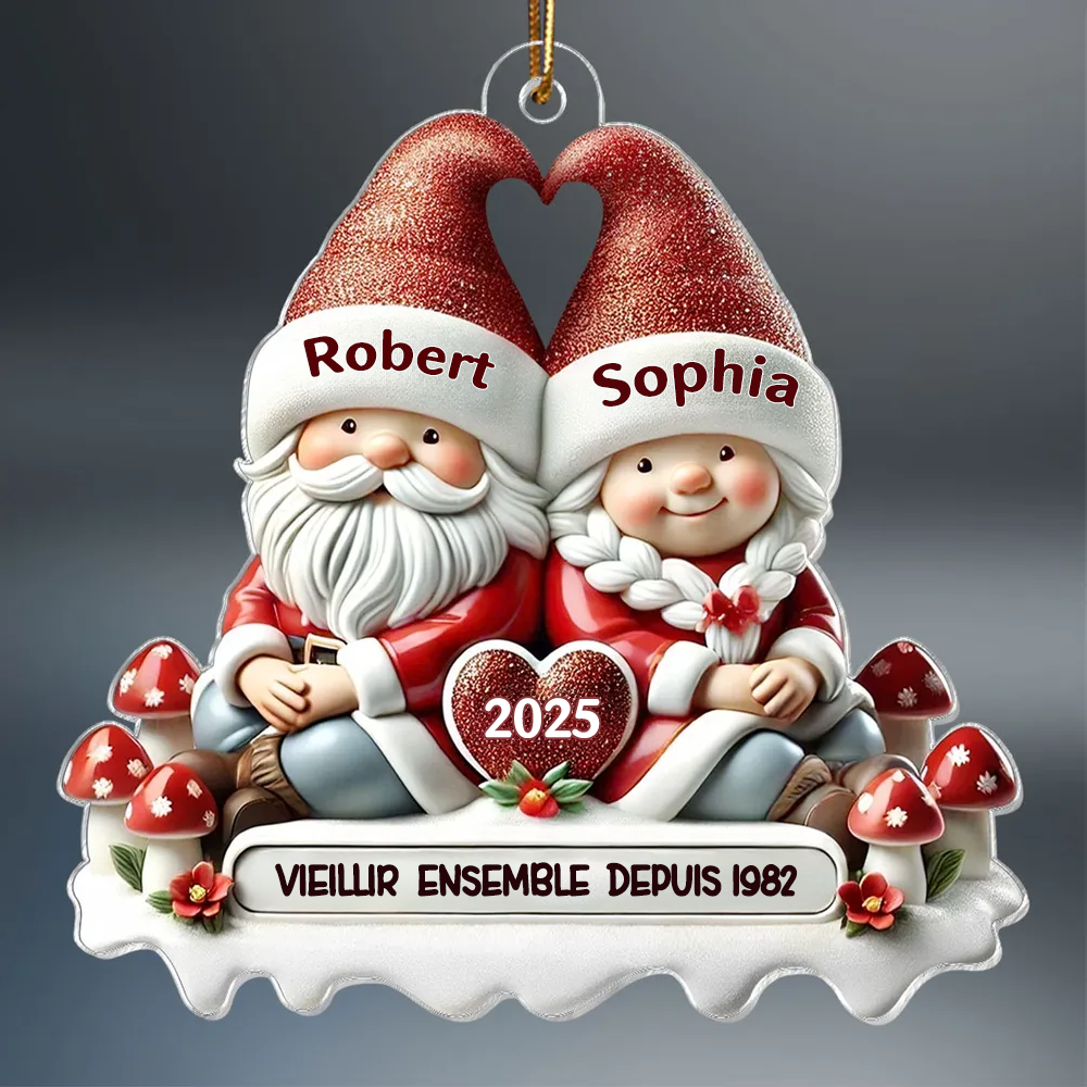 Ornement plat– « Couple de lutins »