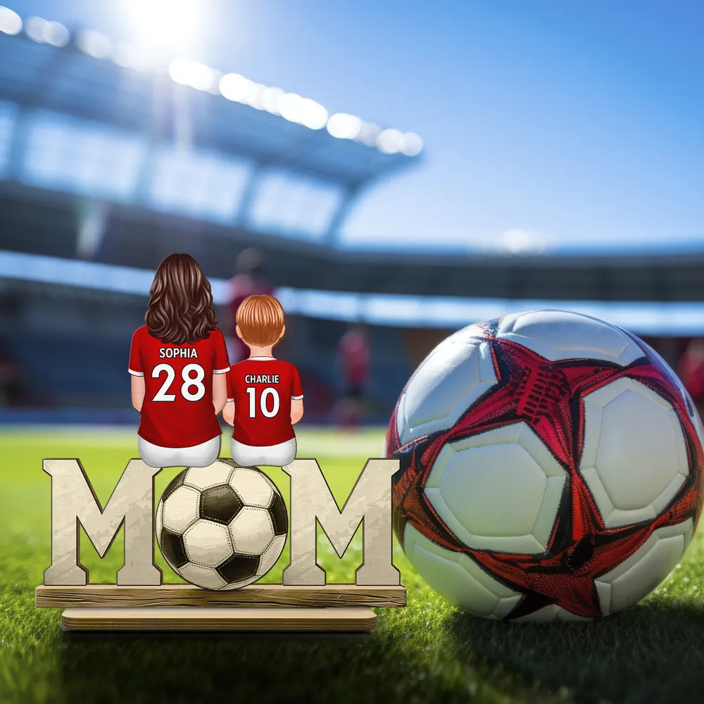 Maman de footballeur – Plaque en bois personnalisée MOM