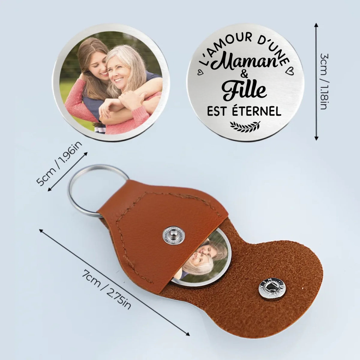 Mère et fille – Mini-câlin de poche avec photo