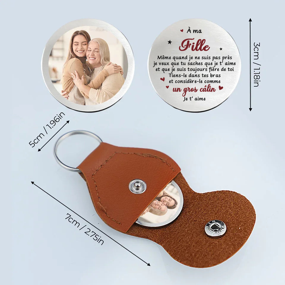 Étreinte de poche avec photo et message - Cadeau pour fille, fils, petit-fils et petite-fille