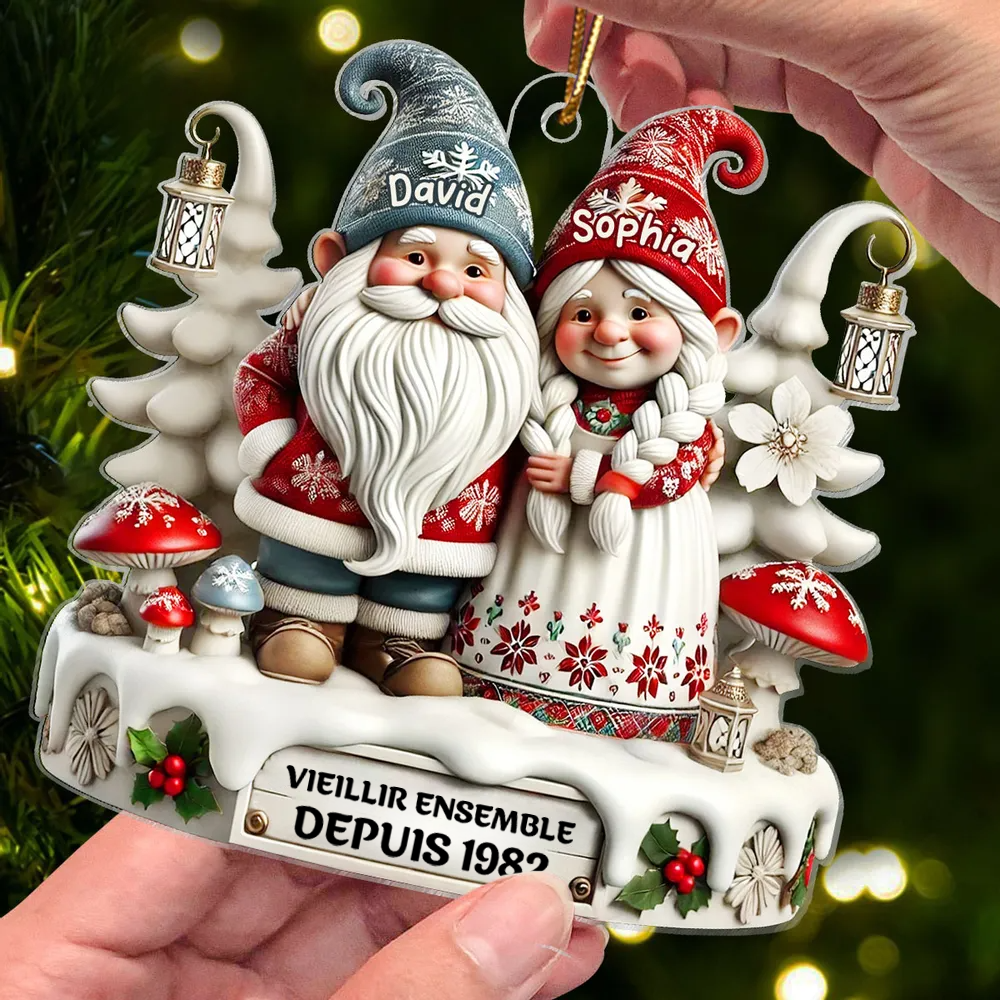 vieillir ensemble depuis-– Couple de lutins Pendentif de Noël