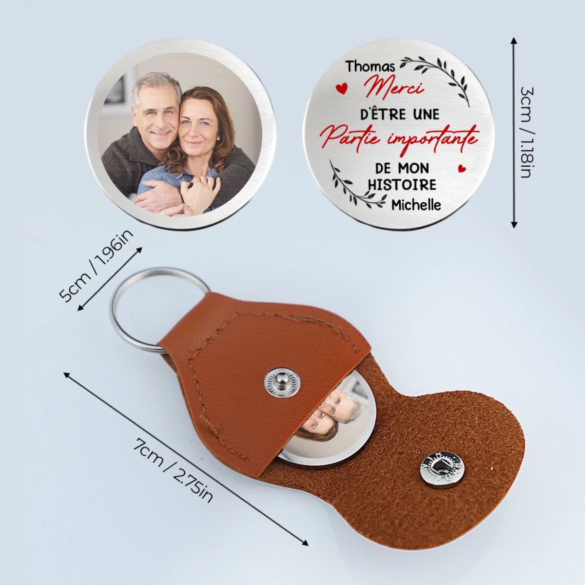 Cadeau de remerciement, sac personnalisé Pocket Hug avec nom, cadeau pour couple