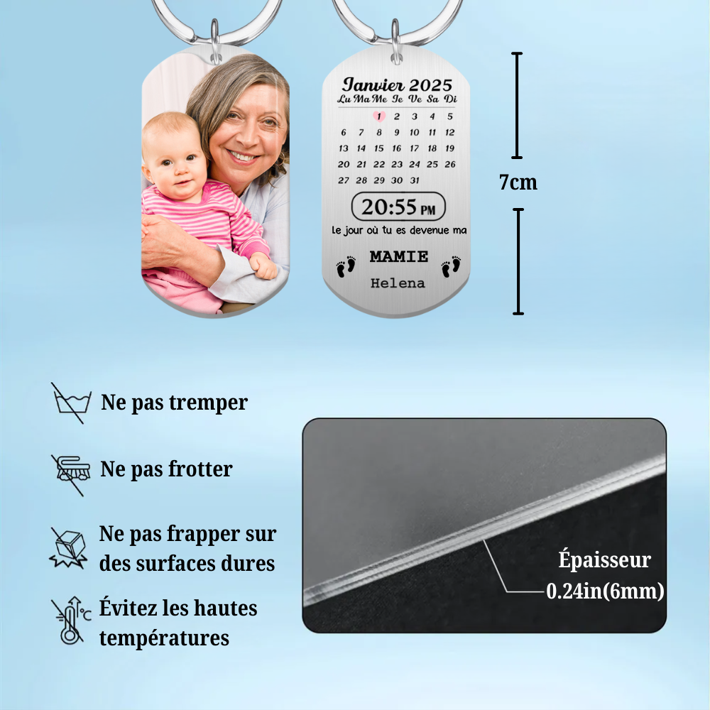 Le jour où tu deviendras mon...- Porte-clés calendrier avec photo