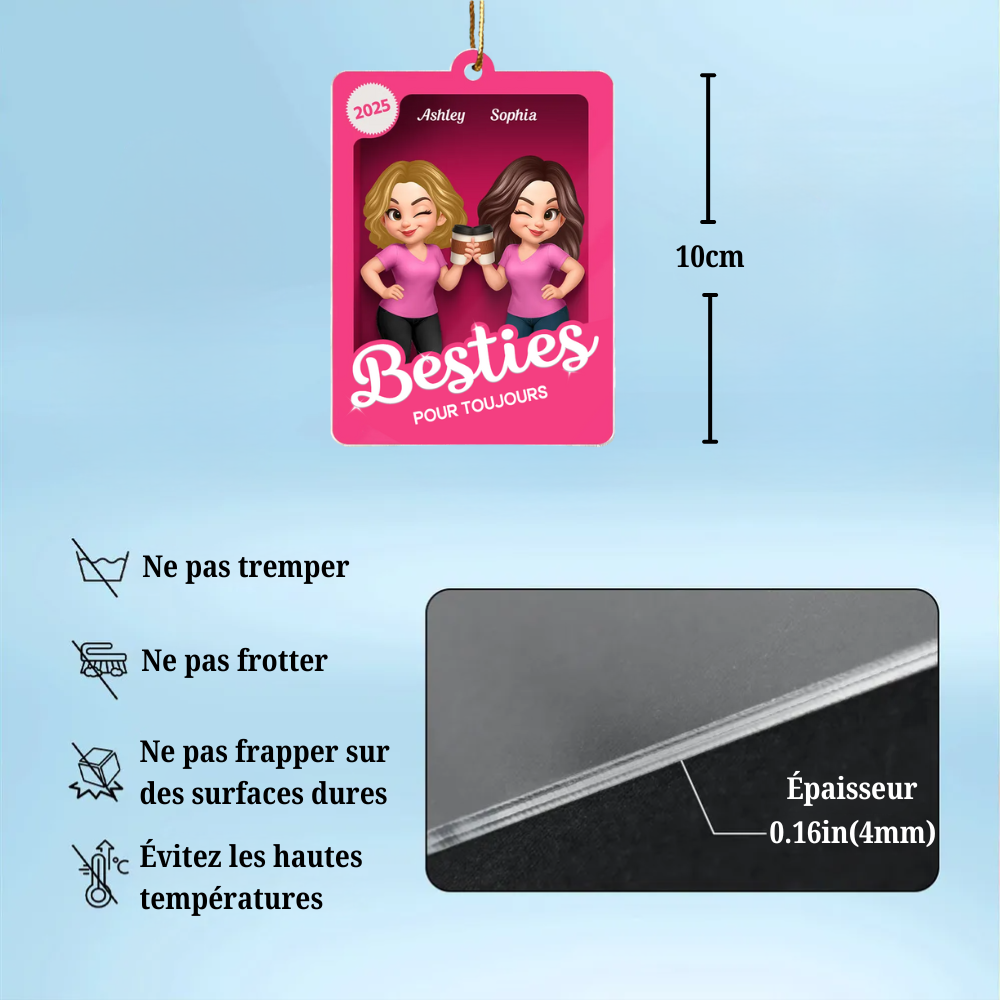 Ornement de sapin personnalisé avec 2 à 6 femmes – Cadeau pour amie et sœur