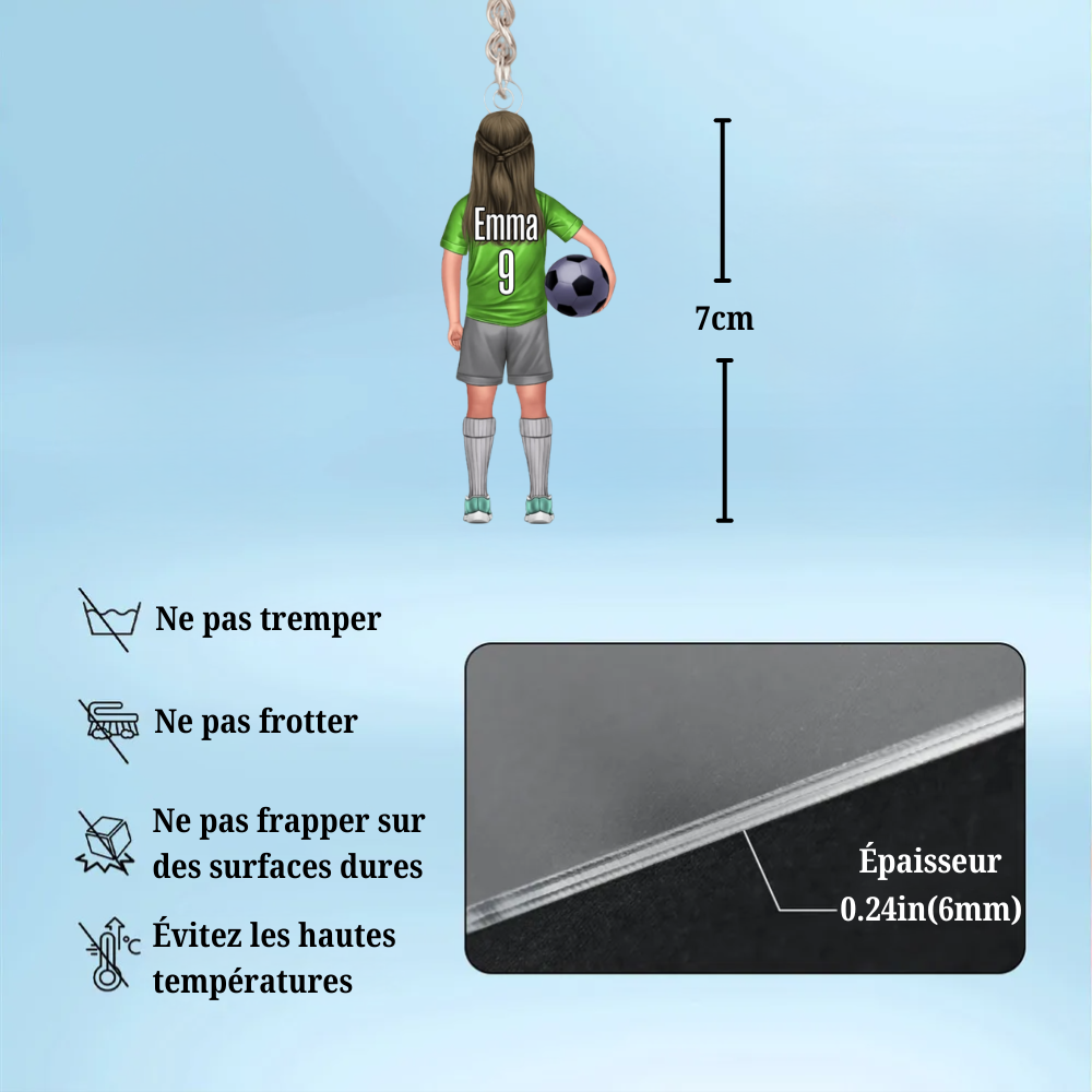 Enfant footballeur – Porte-clés personnalisé pour fils et fille