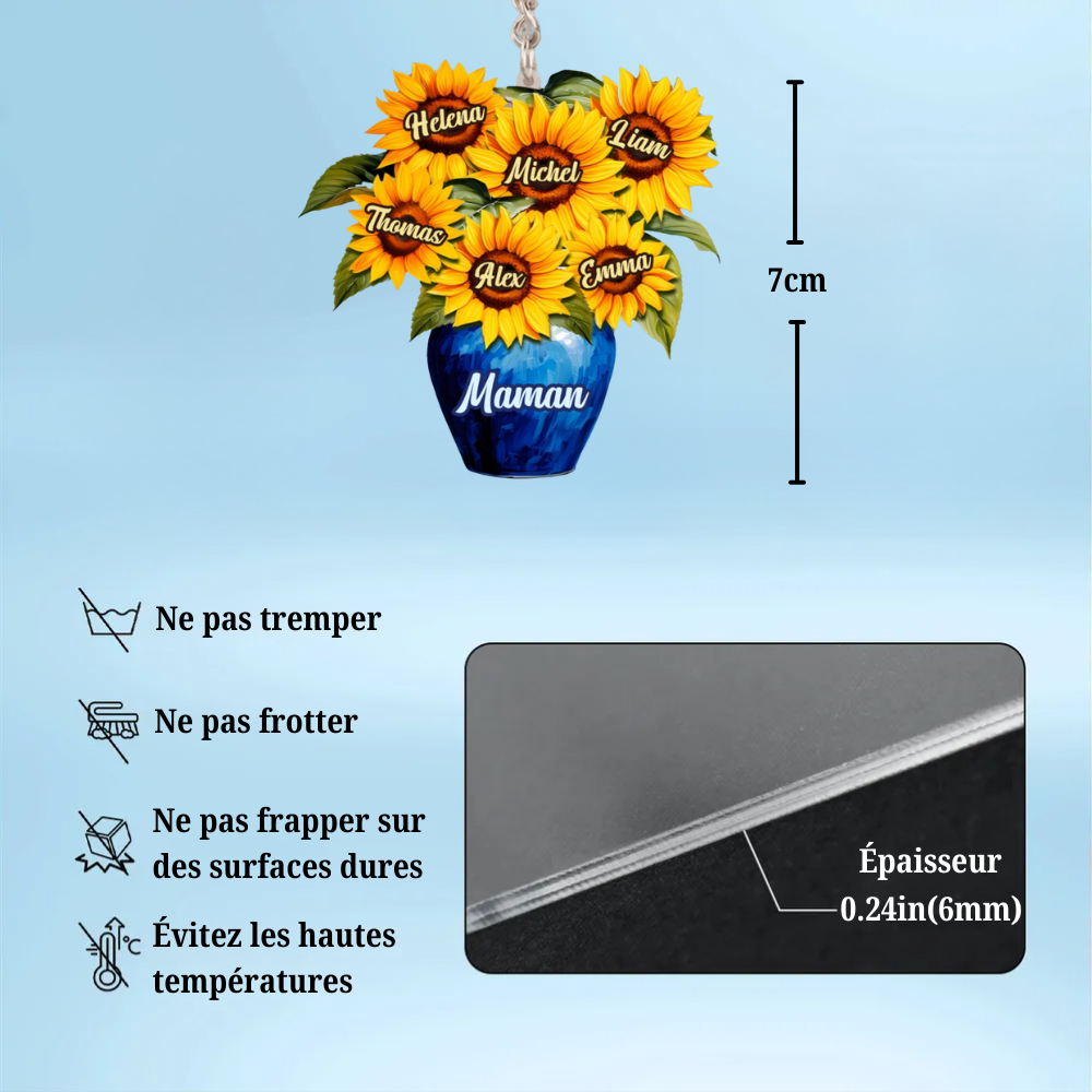 Vase – Porte-clés personnalisé pour maman et mamie