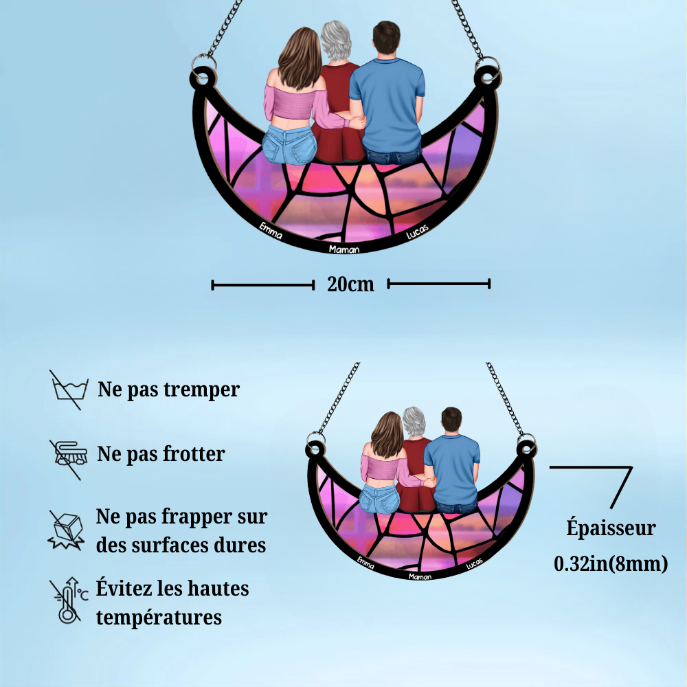 Attrape-soleil personnalisé - Mère et enfants pour maman et grand-mère