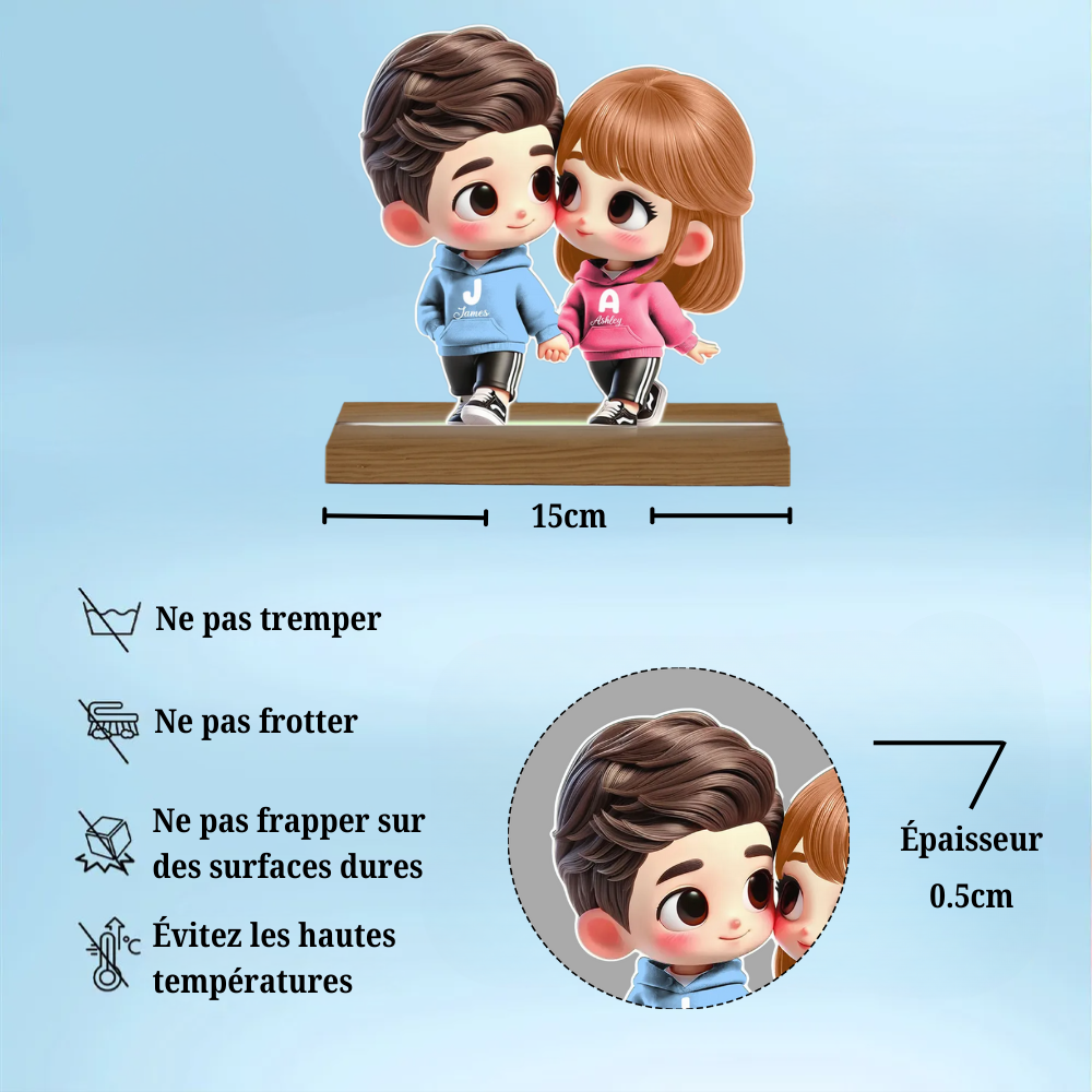 Veilleuse personnalisée avec couple, cadeau pour couple LGBT