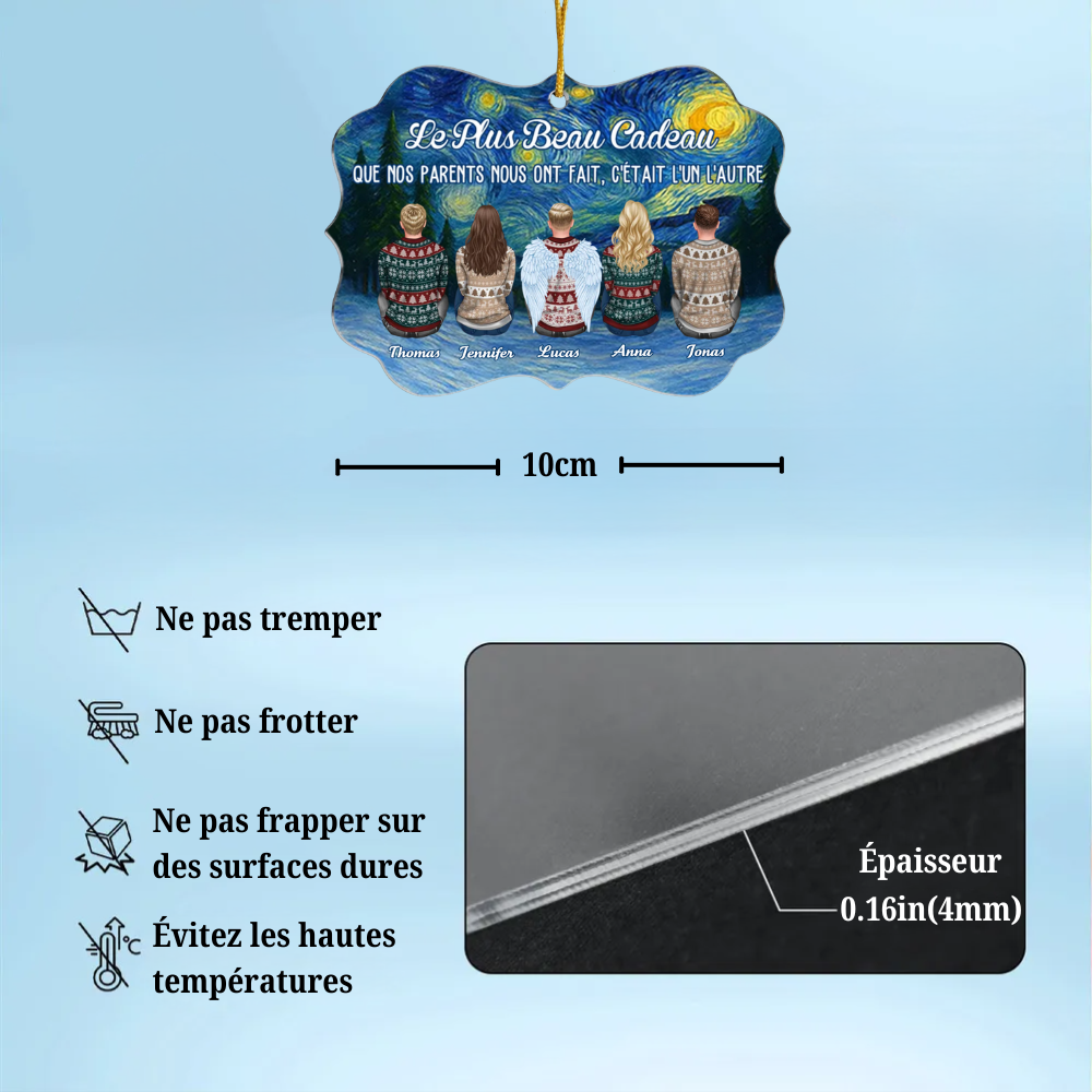 Pendentifs en acrylique pour 2 à 8 personnes Décorations de Noël personnalisées pour la famille