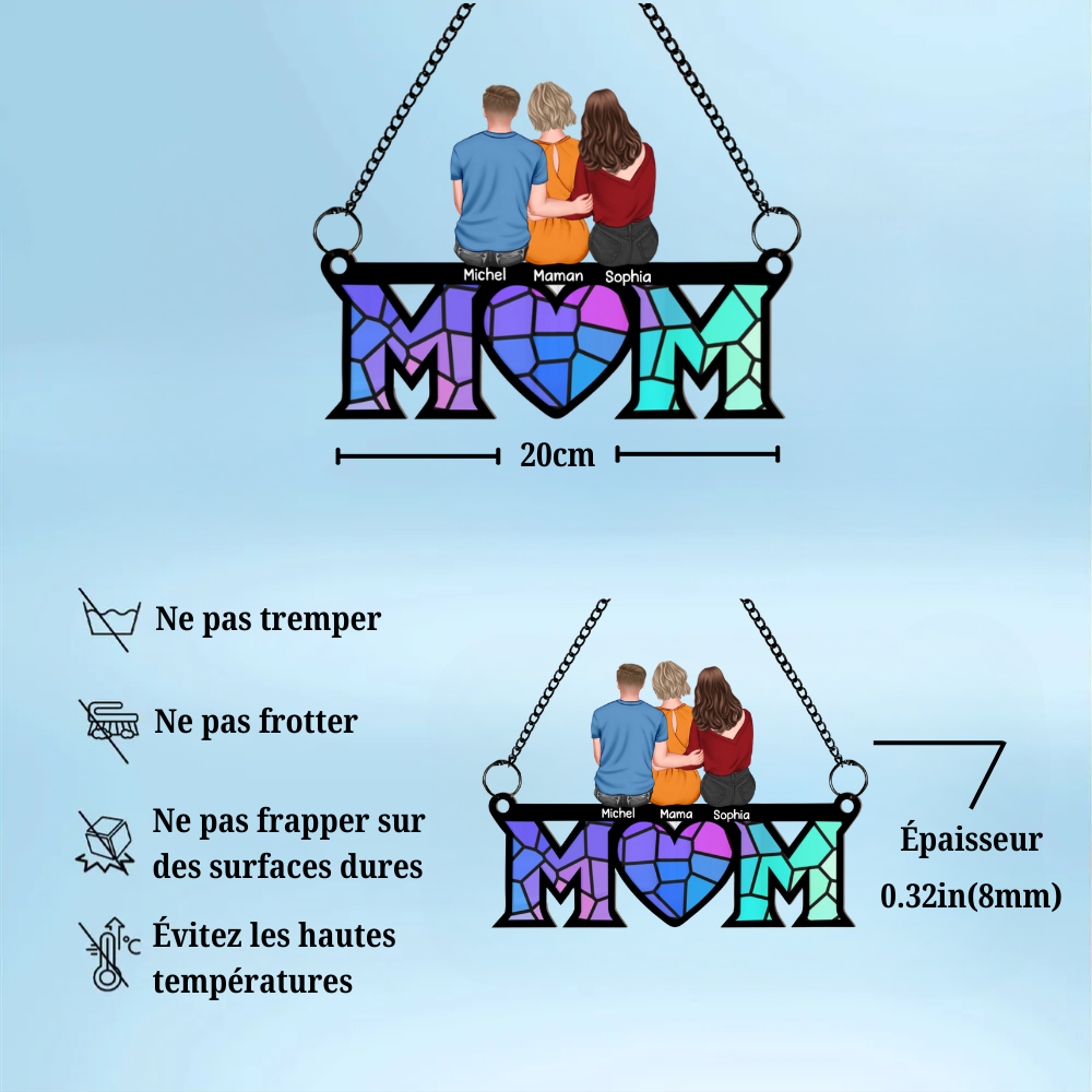 Attrape-soleil personnalisé - Mère et enfants pour maman et grand-mère