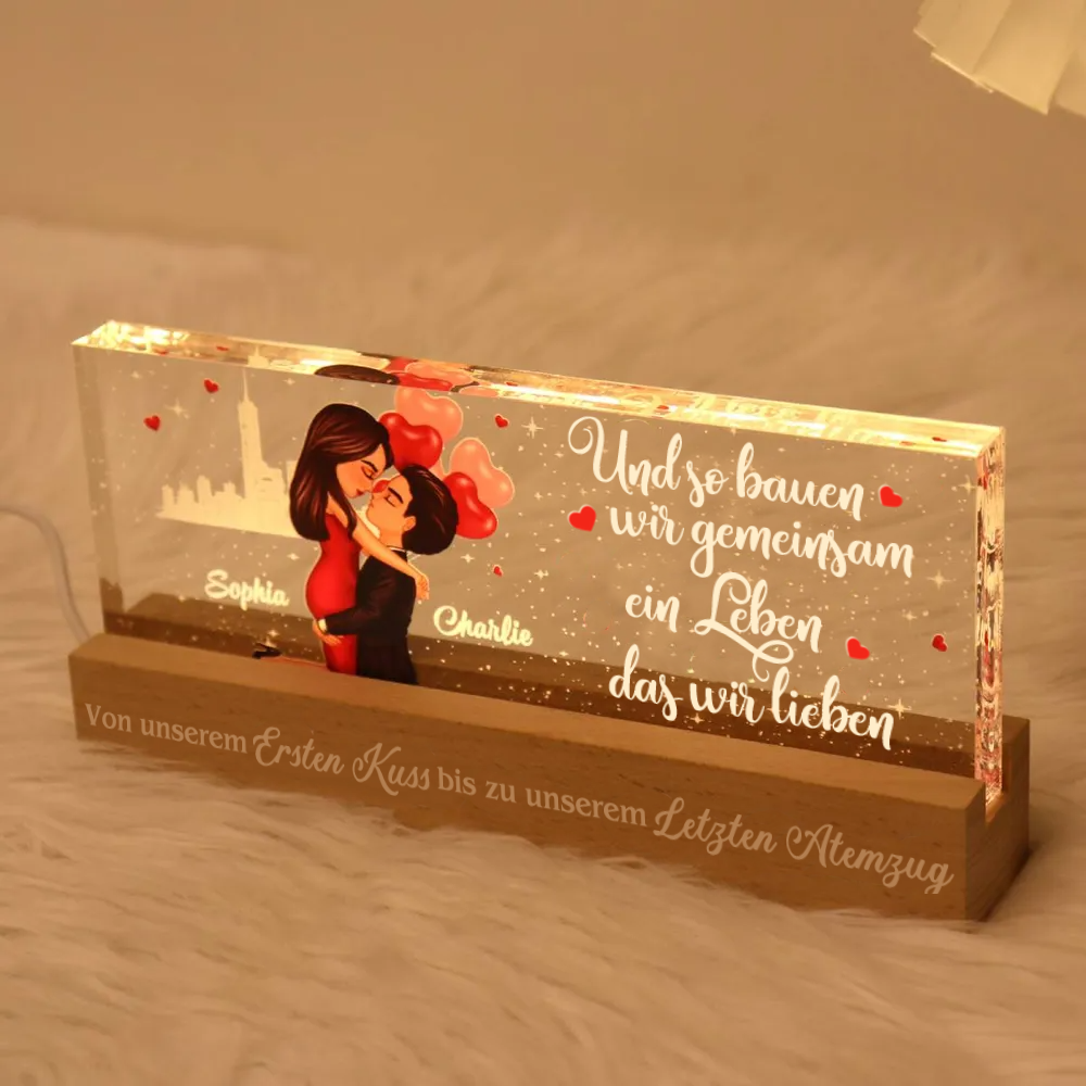 Couple avec ballons – Veilleuse LED personnalisée