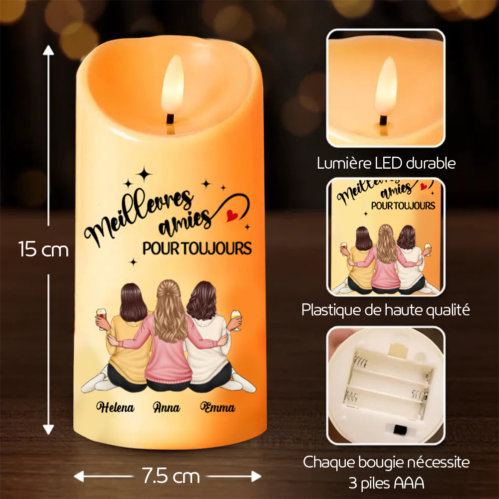 Bougie LED personnalisée pour amies et sœurs