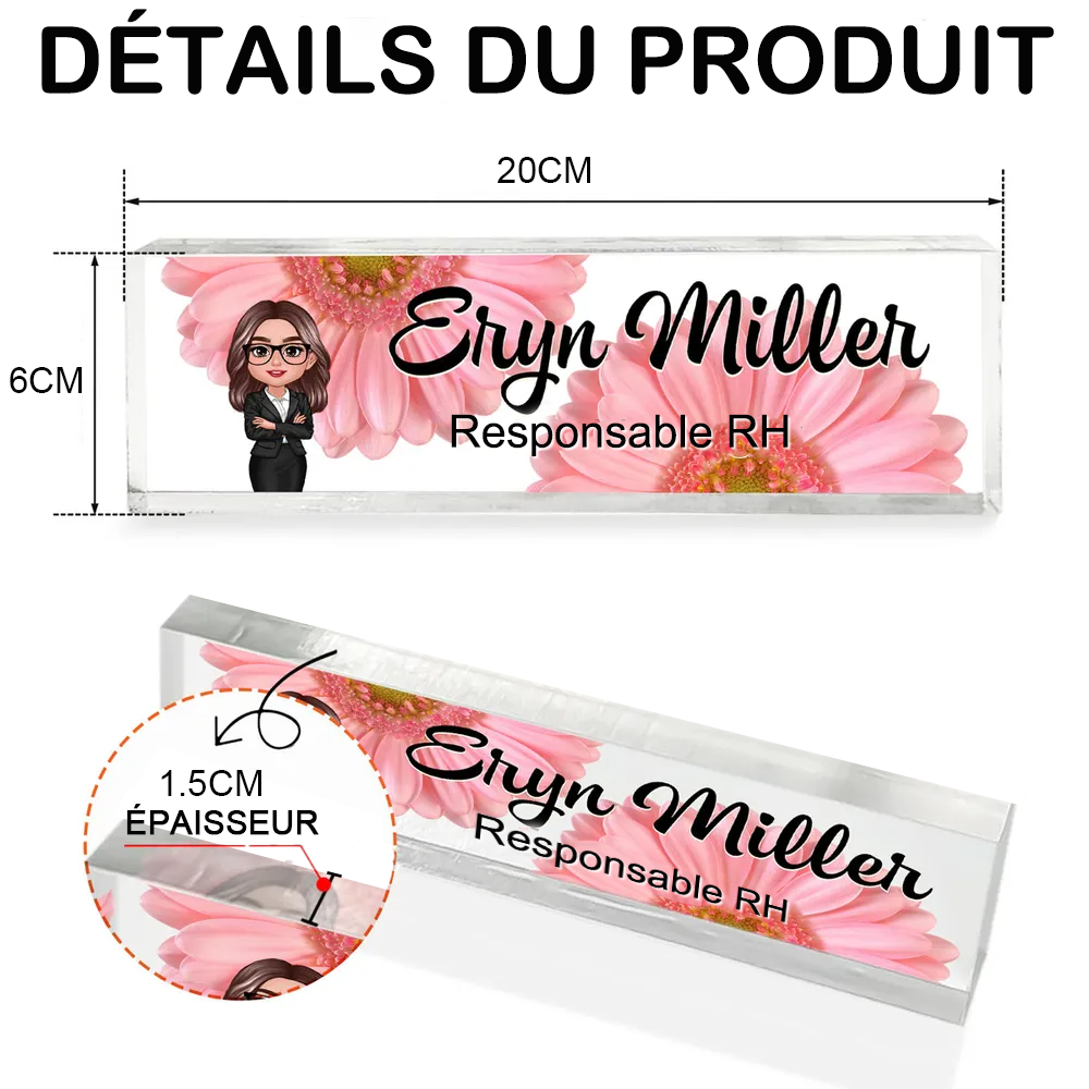 Plaque en acrylique personnalisée pour employé·e·s