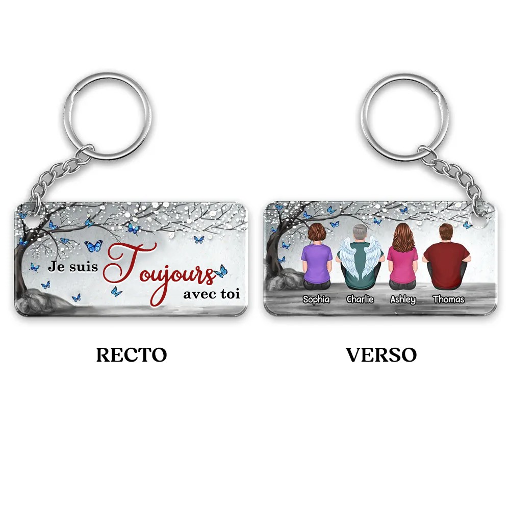 Toujours avec toi - Porte-clés en acrylique personnalisé pour le deuil