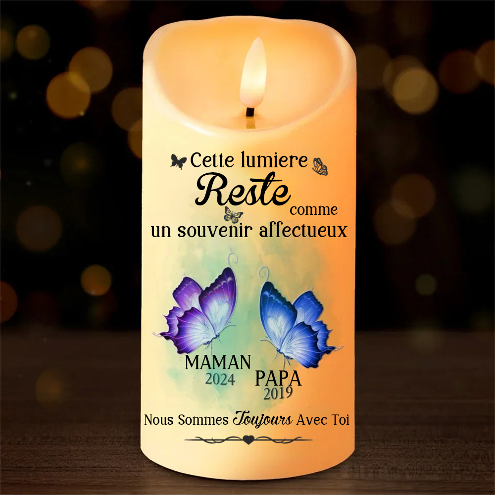 Bougie LED Personnalisée avec Papillon - Cadeau de Deuil – QuelOffrir