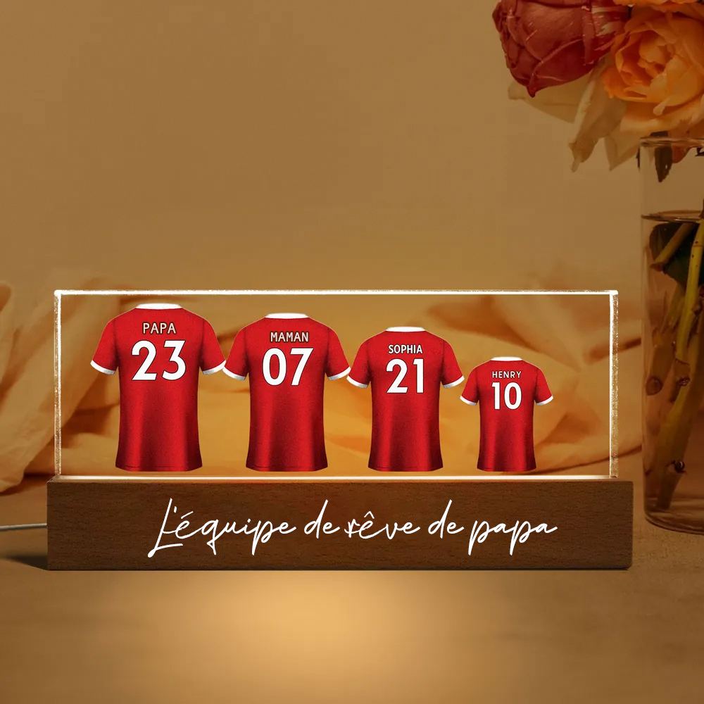 Maillot de football – Veilleuse personnalisée pour la famille