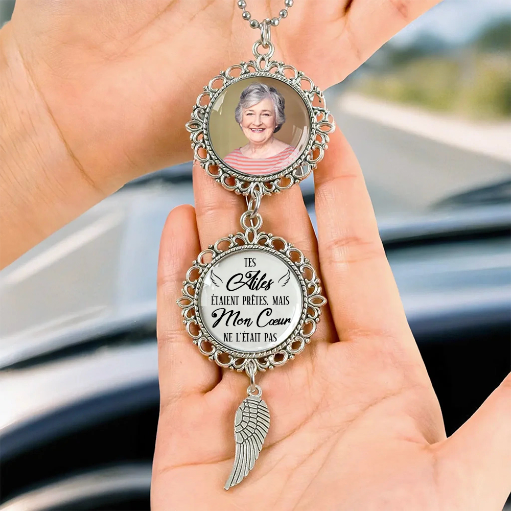 Pendentif en métal personnalisé avec photo – Cadeau de deuil