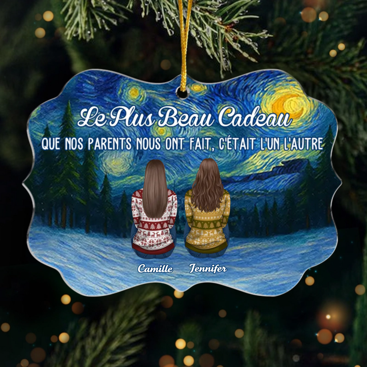 Pendentifs en acrylique pour 2 à 8 personnes Décorations de Noël personnalisées pour la famille