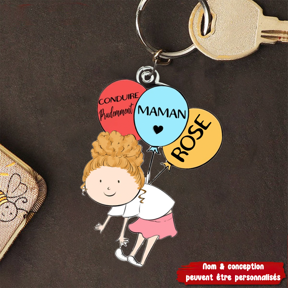 Conduite prudente-Porte-clés acrylique avec ballons