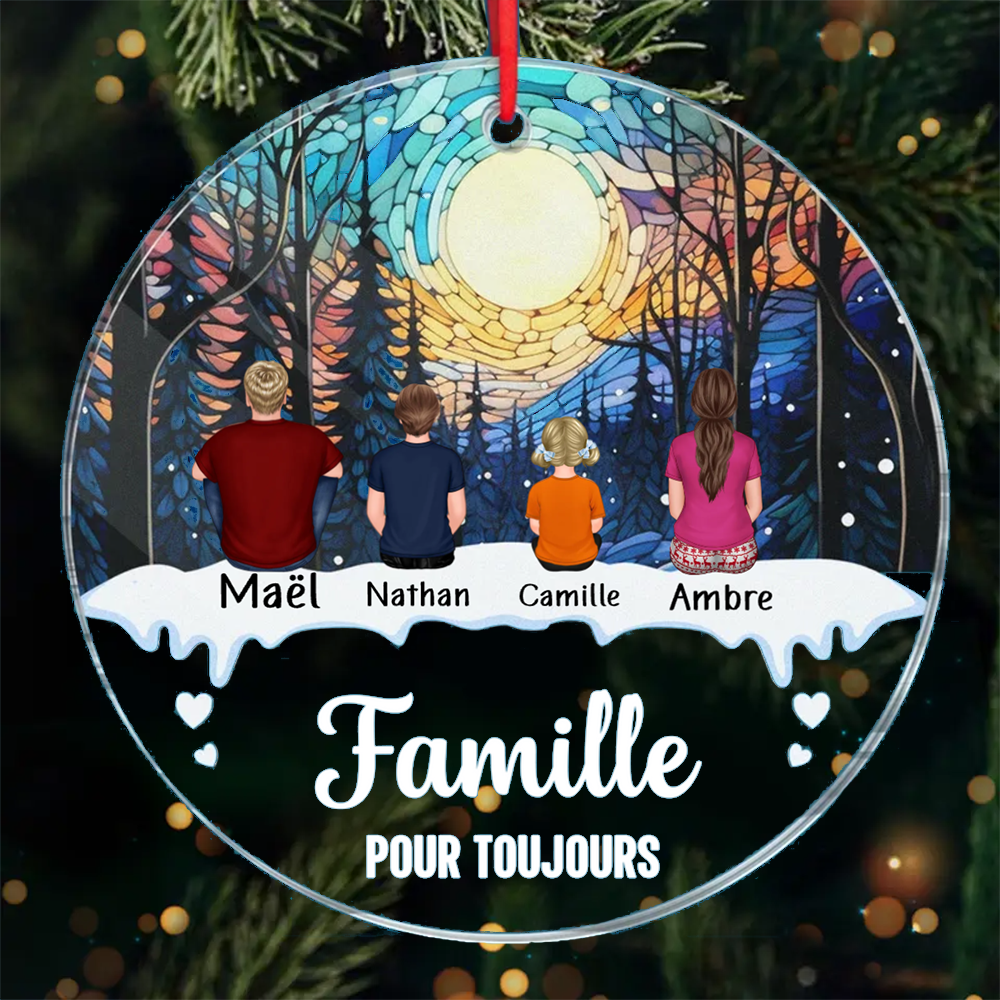 Famille pour Décorations de Noël toujours acryliques Décorations d'arbre de Noël