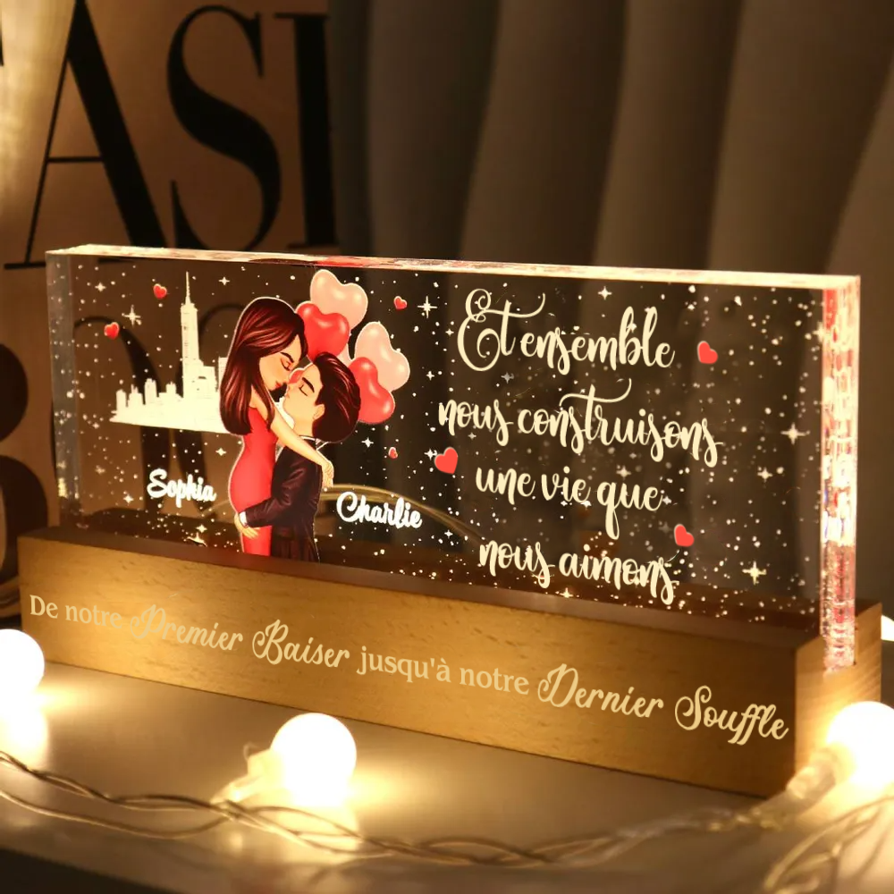 Couple avec ballons – Veilleuse LED personnalisée