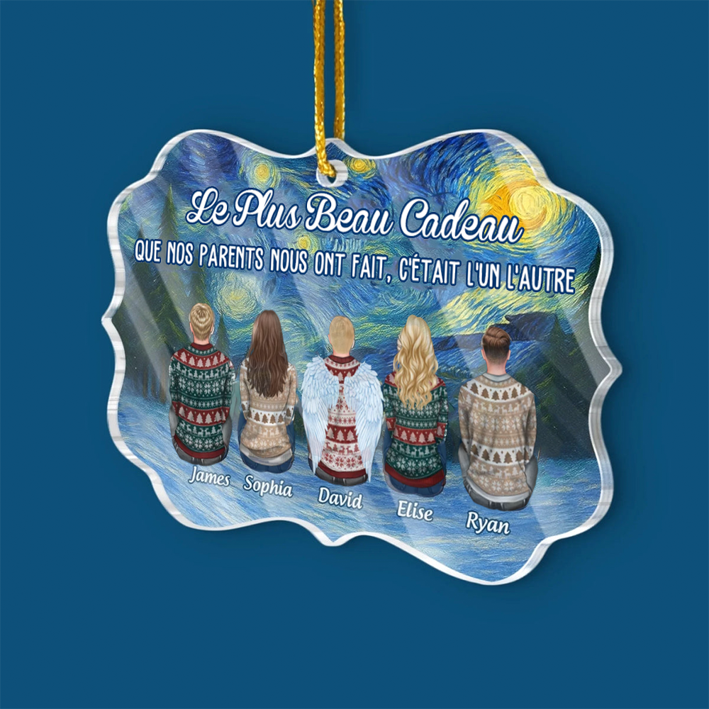 Pendentifs en acrylique pour 2 à 8 personnes Décorations de Noël personnalisées pour la famille
