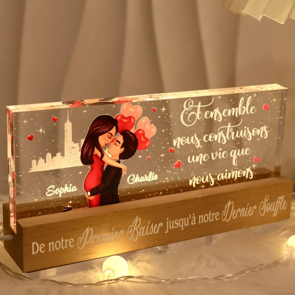 Couple avec ballons – Veilleuse LED personnalisée
