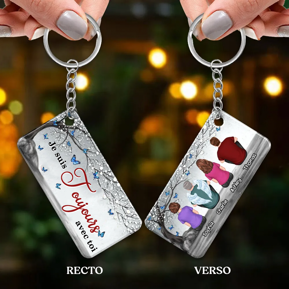 Toujours avec toi - Porte-clés en acrylique personnalisé pour le deuil