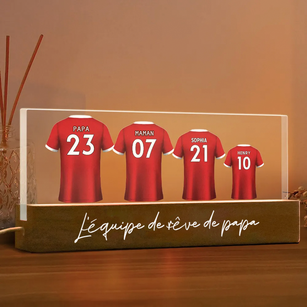 Maillot de football – Veilleuse personnalisée pour la famille