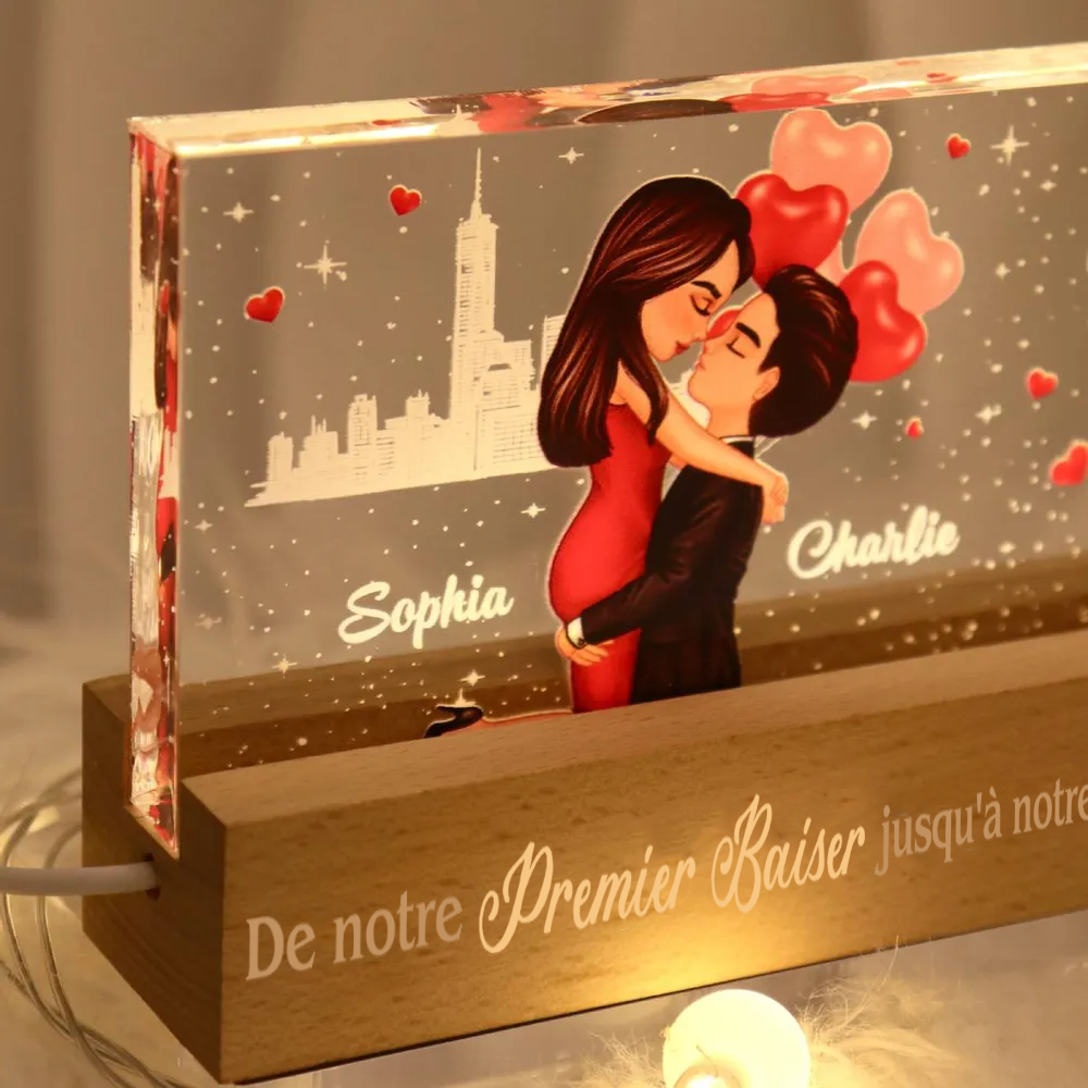 Couple avec ballons – Veilleuse LED personnalisée