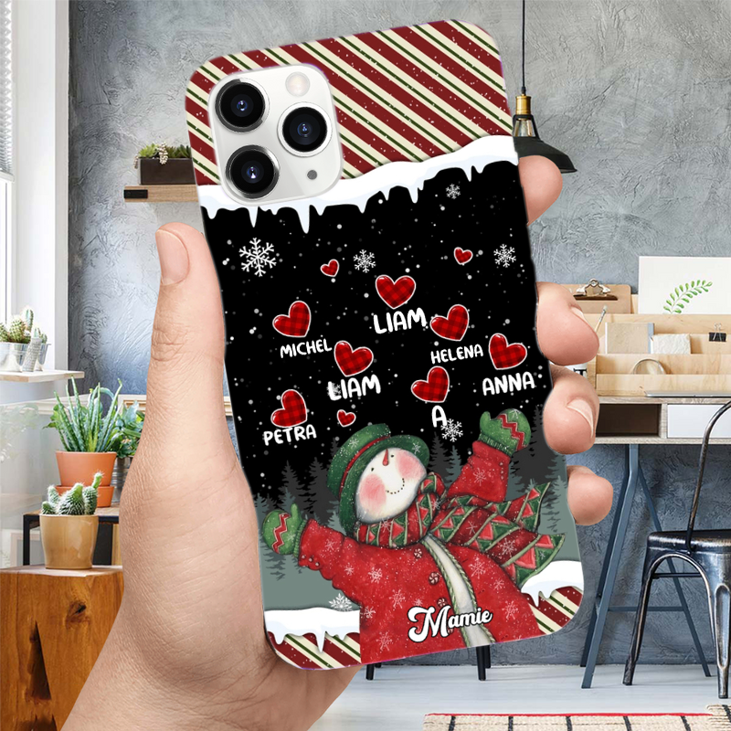 Bonhomme de Neige et Cœur-Etui personnalisé pour iPhone et Samsung