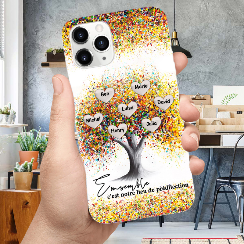 Arbre de Famille-Etui de téléphone personnalisé pour iPhone et Samsung