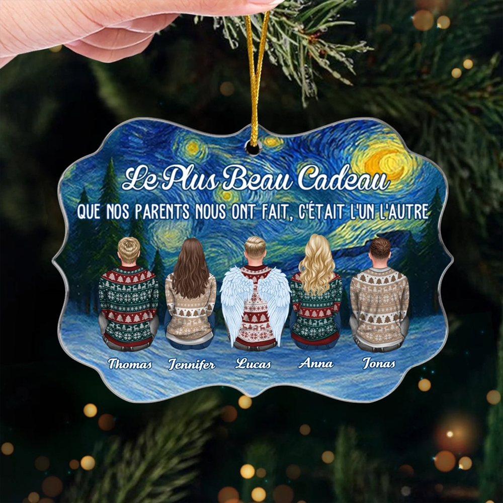 Pendentifs en acrylique pour 2 à 8 personnes Décorations de Noël personnalisées pour la famille