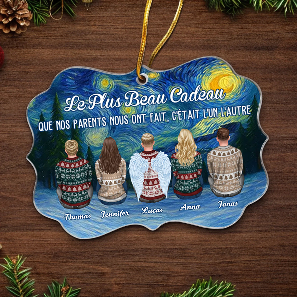 Pendentifs en acrylique pour 2 à 8 personnes Décorations de Noël personnalisées pour la famille