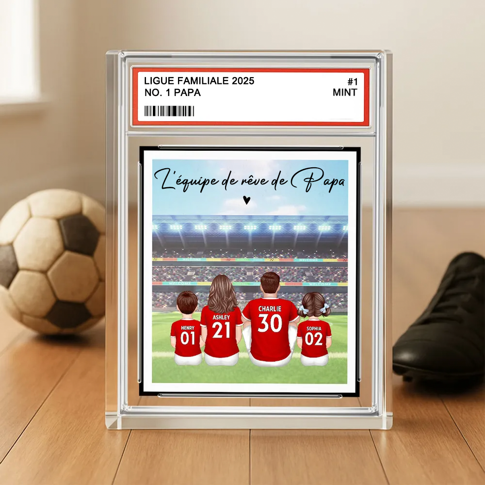 Plaque en acrylique personnalisée – Famille de footballeurs