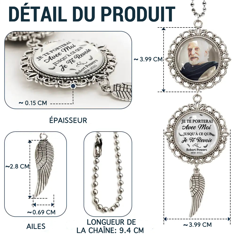 Je te porte avec moi... Pendentif personnalisé – Cadeau de deuil