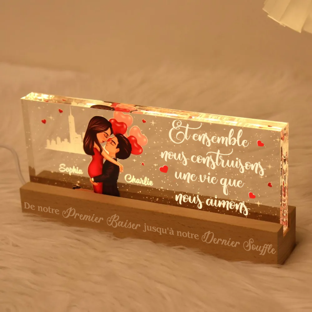 Couple avec ballons – Veilleuse LED personnalisée