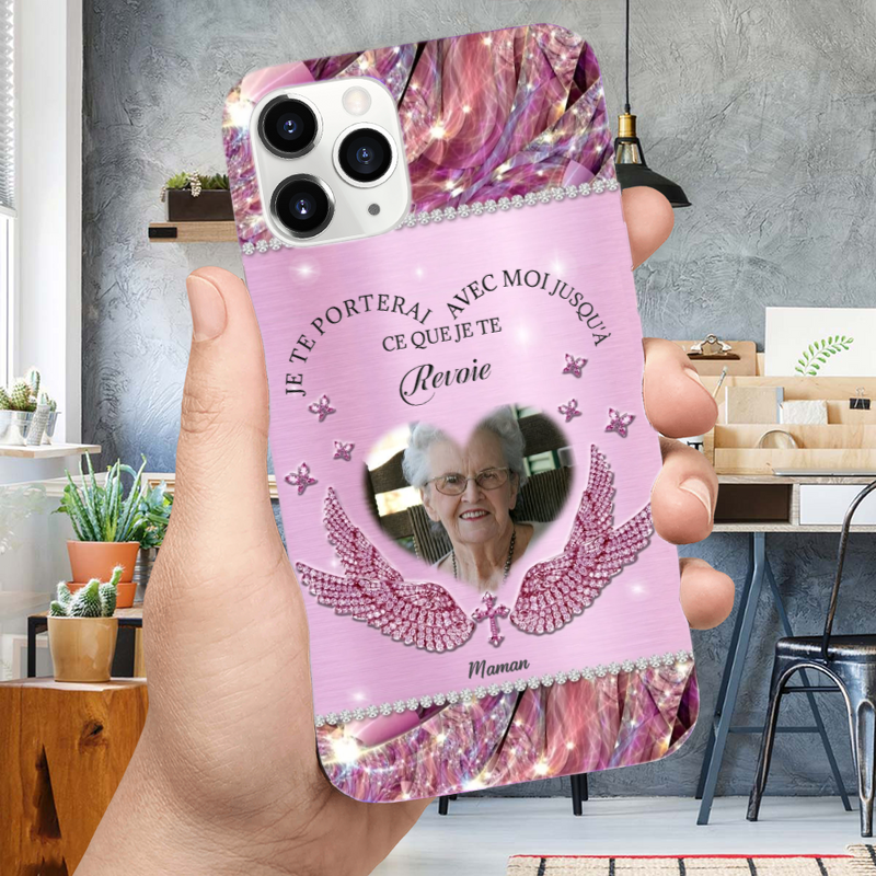 Coque personnalisée avec ailes d'ange pour iPhone et Samsung