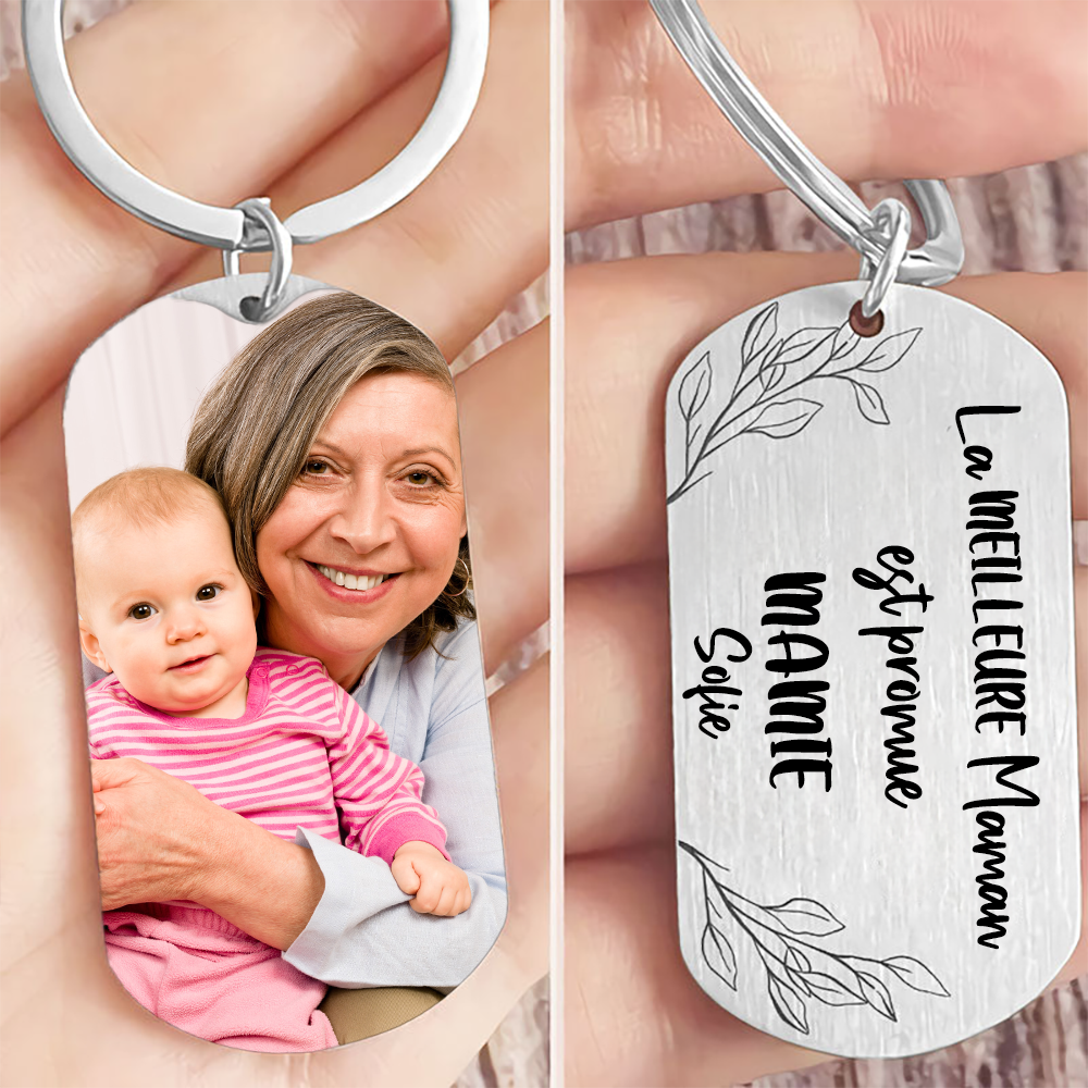 Porte-Clés Photo Personnalisé pour grand-mère