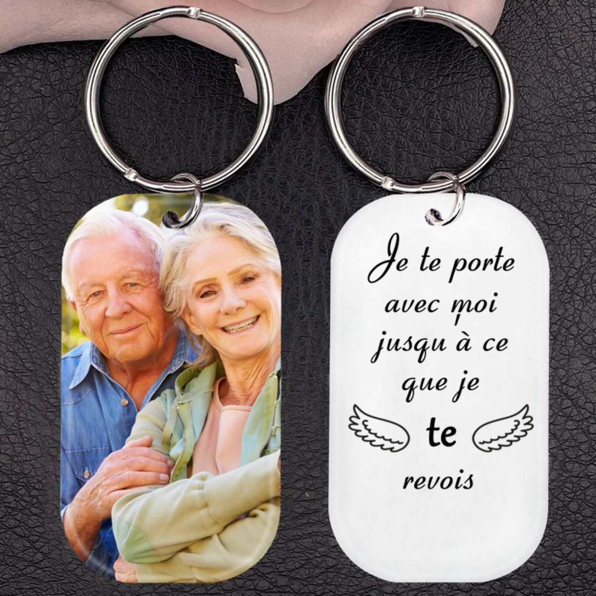 Porte-clés photo acrylique avec gravure Cadeaux de deuil