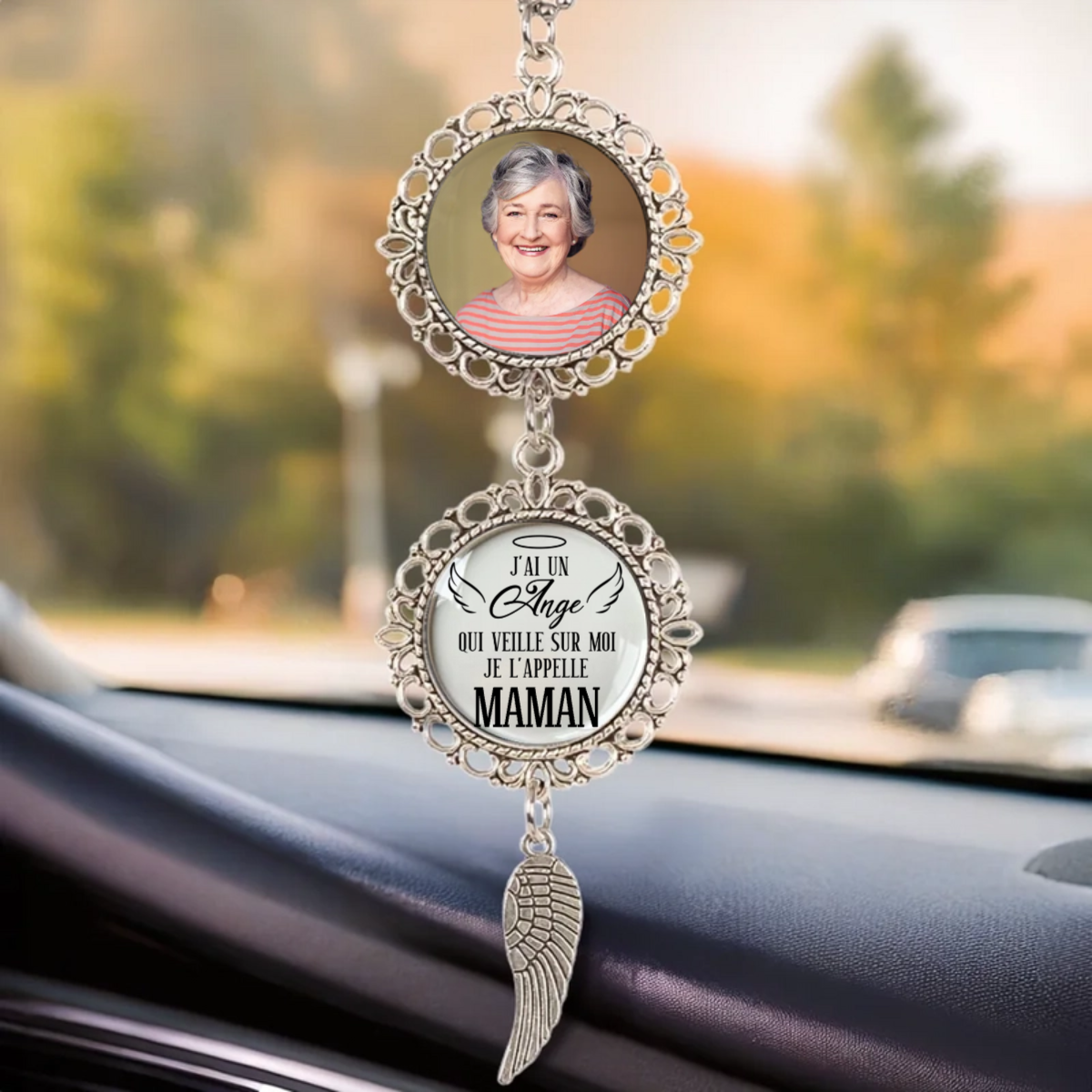 Pendentif en métal personnalisé avec photo – Cadeau de deuil