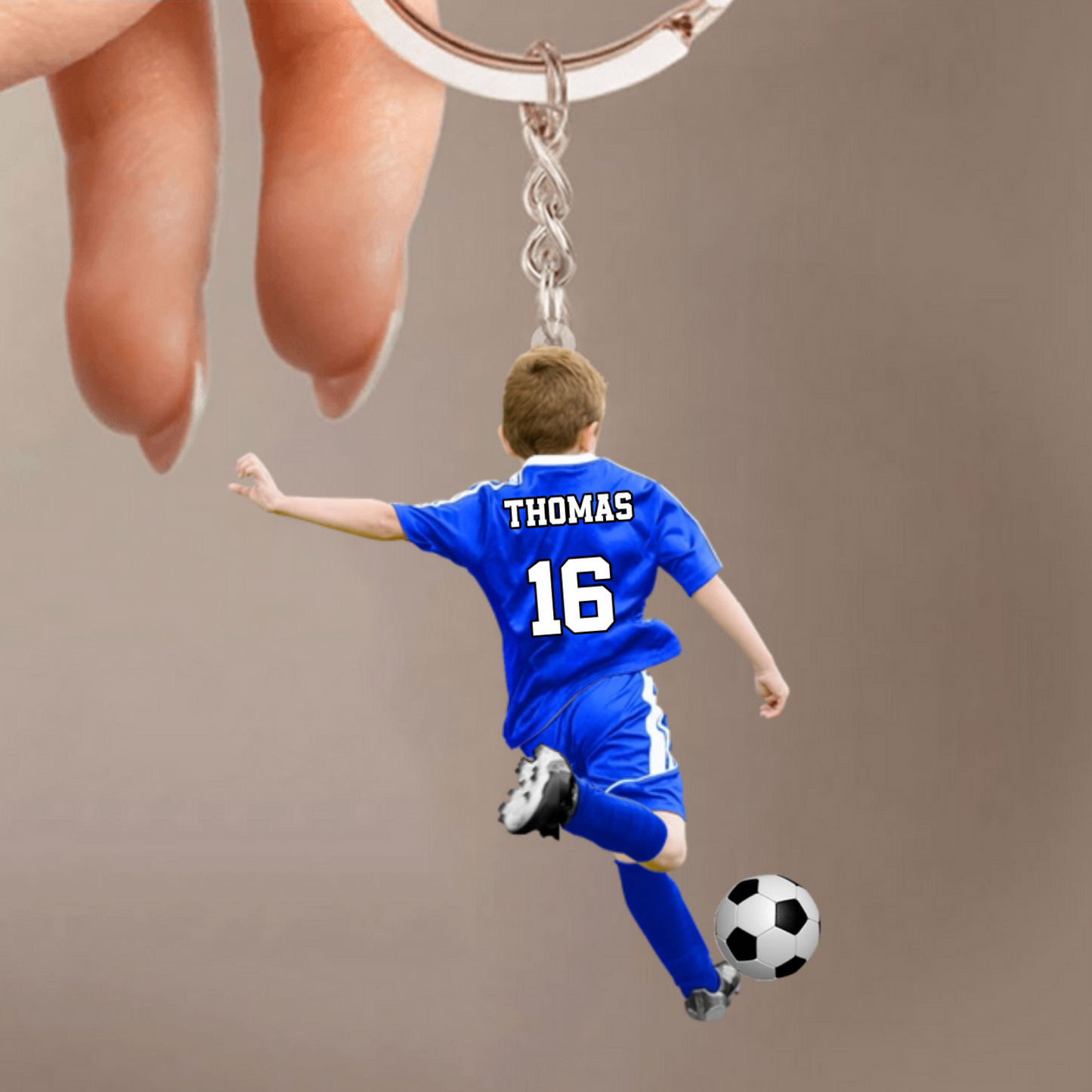 Porte-clés personnalisé garçon footballeur – Cadeau pour fils