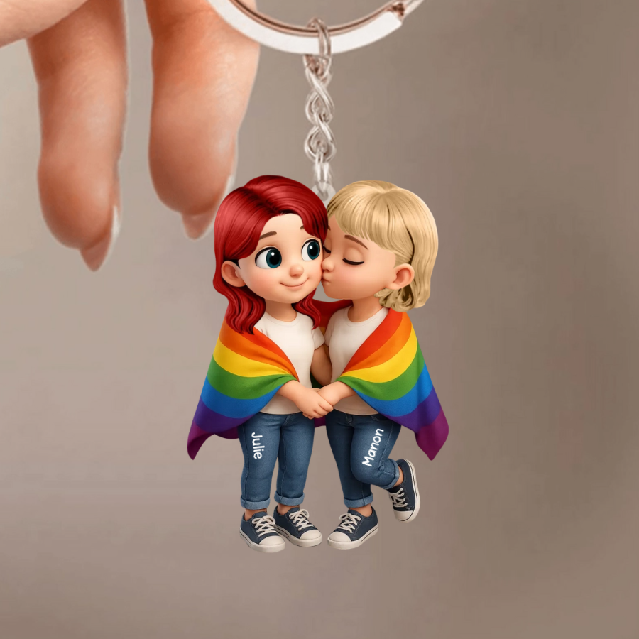 Couples LGBT – Porte-clés en acrylique personnalisé