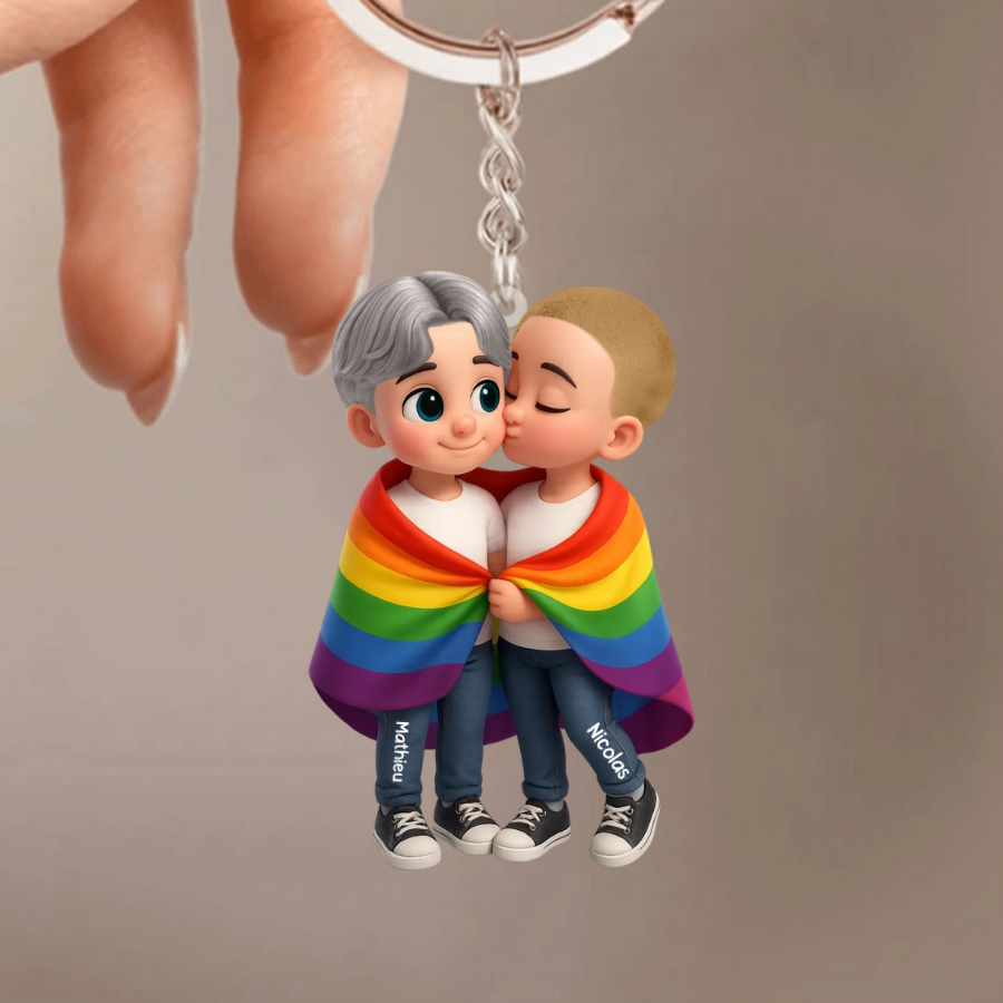 Couples LGBT – Porte-clés en acrylique personnalisé
