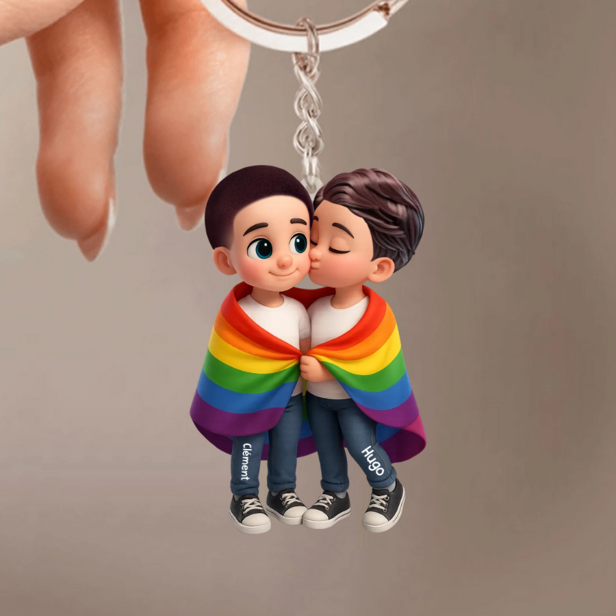 Couples LGBT – Porte-clés en acrylique personnalisé