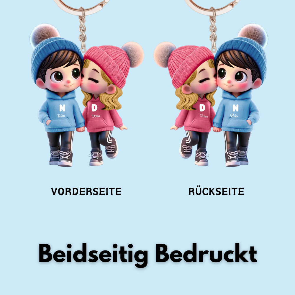 Porte-clés personnalisé – Adorables amoureux pour couple